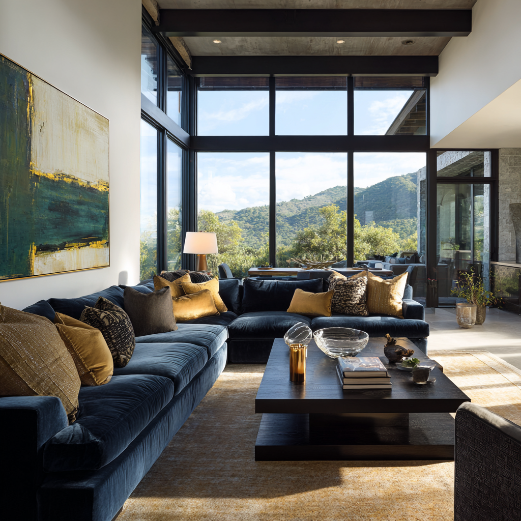 Elegant dining room with round tables